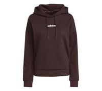 Kapuzensweatshirt ADIDAS SPORTSWEAR "ESSENTIALS LINEAR HOODIE", Damen, Gr. S, weiß (shadow braun, weiß), Obermaterial: 55% Baumwolle, 36% Polyester, 9% Viskose, angesetztes Bündchen, Sweatshirts, für