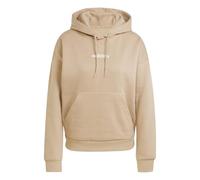 Kapuzensweatshirt ADIDAS SPORTSWEAR "W LIN FL HD", Damen, Gr. M, weiß (warm sandstone, weiß), Obermaterial: 55% Baumwolle, 36% Polyester, 9% Viskose, angesetztes Bündchen, Sweatshirts, für sportliche