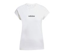 adidas Women's Essentials LINEAR Cotton T-Shirt, White/Black, L