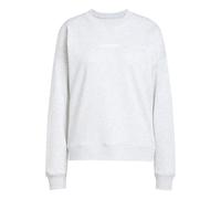 adidas Damen Essentials LINEAR French Terry Sweatshirt, Light Grey Heather/White, XS