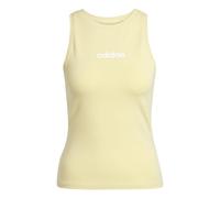 adidas Damen Essentials LINEAR Slim Cotton Tank, Powder Yellow/White, S