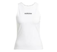Tanktop ADIDAS SPORTSWEAR "W LIN SJ TK", Damen, Gr. XS, schwarz-weiß (weiß, schwarz), Obermaterial: 93% Baumwolle, 7% Elasthan, sportlich, Rundhals, Tops (75325025-XS) weiß, schwarz