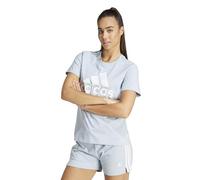 adidas Damen Essentials Logo Tee, Wonder Blue/White, L
