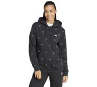 adidas Damen Essentials Monogram Regular Fleece Graphic Hoodie, Black, M