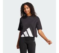 adidas Damen Essentials Big Logo Boyfriend T-Shirt, Black/White, L