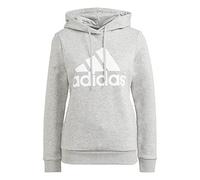 adidas Damen Essentials Relaxed Logo Kapuzenpullover, Mgreyh/White, M EU
