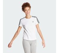 Adidas Damen T-Shirt Essentials Slim 3-Streifen weiß/schwarz Größe L