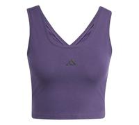 adidas Damen Essentials SMALL Logo Cotton Lifestyle Tank, Aurora Plum/Black, M