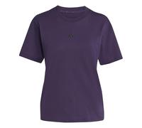 adidas Damen Essentials SMALL Logo Cotton T-Shirt, Aurora Plum/Black, S