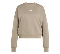 adidas Damen Essentials Small Logo Feel Cozy Relaxed Fit Sweatshirt, Khaki Six/White, XS