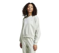 Adidas Damen Essentials SMALL Logo Feel Cozy Sweatshirt, Linen Green/White, L