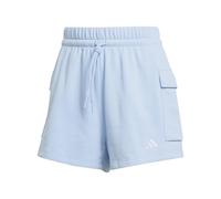 adidas Damen Essentials SMALL Logo French Terry Cargo Shorts, Glow Blue/White, M