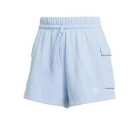 adidas Damen Essentials SMALL Logo French Terry Cargo Shorts, Glow Blue/White, S