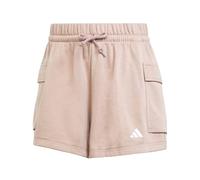 adidas Damen Essentials SMALL Logo French Terry Cargo Shorts, warm Clay/White, L