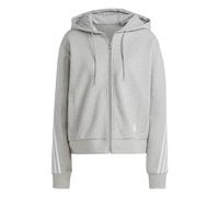adidas Damen Future Icon Three Stripes Full-Zip Hoodie, Medium Grey Heather, L