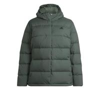 adidas Damen Helionic Hooded Down Jacket (Plus Size), Green Oxide, XL Plus