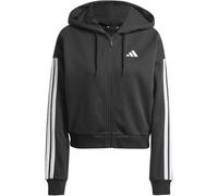 adidas Damen Essentials 3-Stripes French Terry Full Zip Hoodie Sweatshirt, Black/White, XS