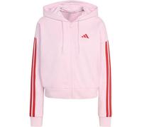adidas Women's Essentials 3-Stripes French Terry Full Zip Hoodie, Clear pink/Pure Ruby, XL