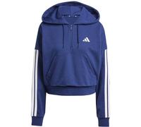 adidas Damen Essentials 3-Stripes French Terry Quarter-Zip Hoodie, Dark Blue/White, M