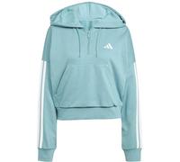 ADIDAS Damen Kapuzensweat Essentials 3-Streifen French Terry Quarter-Zip (JX7677) XXL POWTEA/WHITE