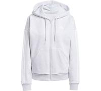 Adidas Essentials 3 Stripes Fleece Reißverschlusspullover M Light Grey Heather / White