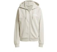 Adidas Women's Essentials LINEAR Full Zip French Terry Hoodie, Wonder Alumina/White, XL