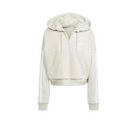 adidas Women's Essentials 3-Stripes French Terry Quarter-Zip Hoodie, Wonder Alumina/White, XL
