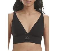 adidas Damen Lounge Mikro-Stretch - Nahtloser Komfort und Unterstützung Plunge-BH, schwarz, Medium