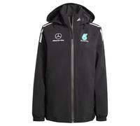 adidas Damen MERCEDES - AMG PETRONAS FORMULA ONE TEAM MECHANICS RAIN JACKET WOMEN, Black/Reflective Silver, XS
