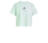 Adidas Damen Mercedes - AMG Petronas Formula ONE Team Premium Woven Crop Tee Women, Frozen Green/Grey strata, M