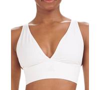 adidas Damen Micro-Stretch-Lounge Nahtloser Komfort und Unterstützung Plunge-BH, Durchsichtig, weiß, XL