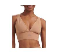 adidas Damen Micro-Stretch Nahtloser Longline Plunge Lounge BH Toasted Almond XL, Geröstete Mandel, X-Large