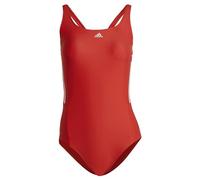 adidas Damen Mid 3-Stripes Swimsuit, Bright Red/White, 34