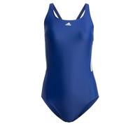 Adidas Badeanzug 3S Mid Suit Damen, 3‑Streifen, Dunkelblau/Green Spark, Größe 36