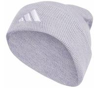 adidas Unisex New Logo Beanie Cuff Hat, Light Grey Heather/White, S-M