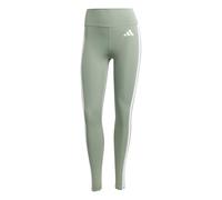 adidas Damen Optime Essentials 3 Stripes 7/8 Leggings, silver green/white, L