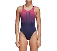 adidas Damen Performance 3-Streifen Placed Print Badeanzug, Legend Ink/Real Pink, 38
