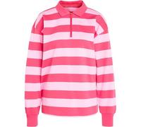 Essentials Contemporary French Terry Langarm-Poloshirt Power Pink / St Tropic Bloom 2XL
