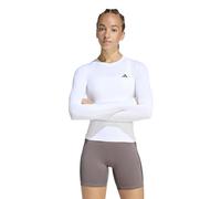 adidas Damen Power Essentials Workout Contour Long Sleeve Shirt, White, XXL