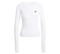 adidas Damen Power Essentials Workout Contour Long Sleeve Shirt, White, XXS