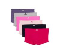 adidas Damen Seamless Boyshort Underwear 6-Pack Slips für Jungen, Real Magenta Ribbed/Black/Peach Whip/Lucid Pink Ribbed/Heather Grey/Shadow Violet, L (6er Pack)