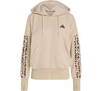 Adidas Seasonal Essentials Animal Print 3-Stripes Full-Zip Hooded Track Damen Kapuzensweater, braun L