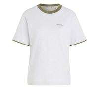adidas Damen Seasonal Essentials Colorpop with Embroidered Graphic Shirt, Light Grey Heather/Olive strata, S