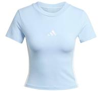 adidas Essentials 3-Streifen Slim Baby Tee T-Shirt Damen JE1241 - glow blue/white L