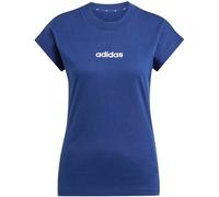 adidas Essentials Linear Baumwoll T-Shirt Damen JG8658 - dark blue/white S