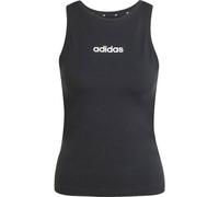 adidas Women's Essentials LINEAR Slim Cotton Tank, Black/White, XXL