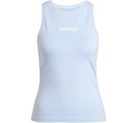 adidas Tanktop Essentials Linear Slim JG8627 Damen Baumwolle Rundhals Glow Blau/Weiß XS