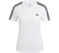 adidas LOUNGEWEAR Essentials Slim 3-Streifen Damen T-Shirt weiß/schwarz, XS