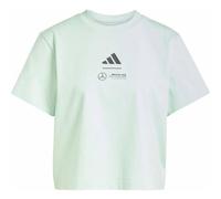 Adidas Damen Mercedes - AMG Petronas Formula ONE Team Premium Woven Crop Tee Women, Frozen Green/Grey strata, M