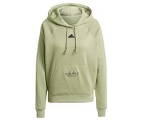 adidas Damen Signature Graphic Embroidery French Terry Loose Hoodie, Tent Green, M